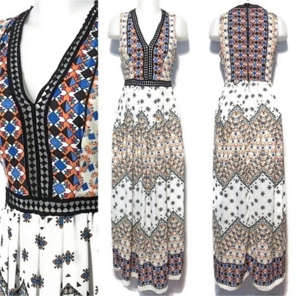 B. Darlin Aztec Print Halter Maxi Dress size 3/4
